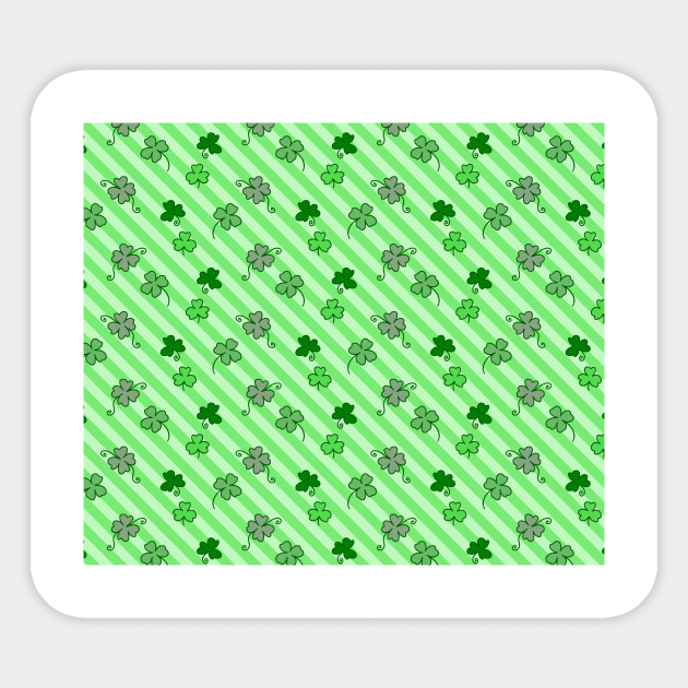 Clovers and Stripes Pattern Sticker by saradaboru